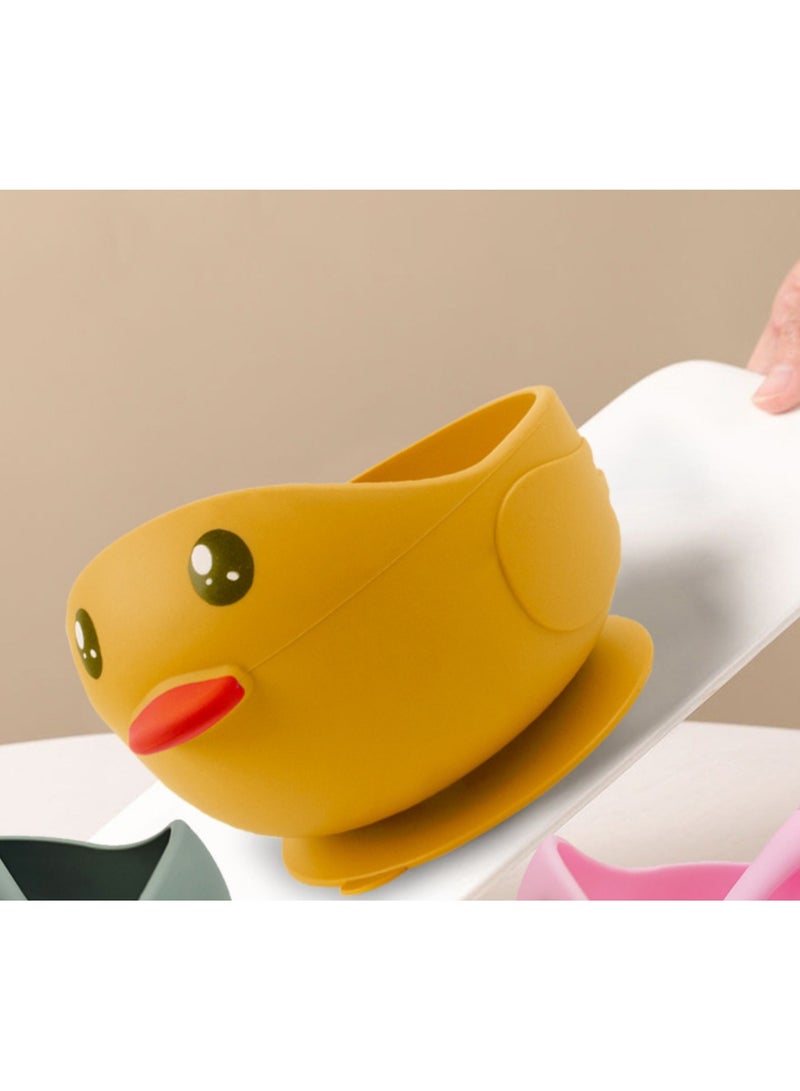 Premium Yellow Silicone Duck Bowls for Toddlers with Baby Forks and Spoons! - Image 4