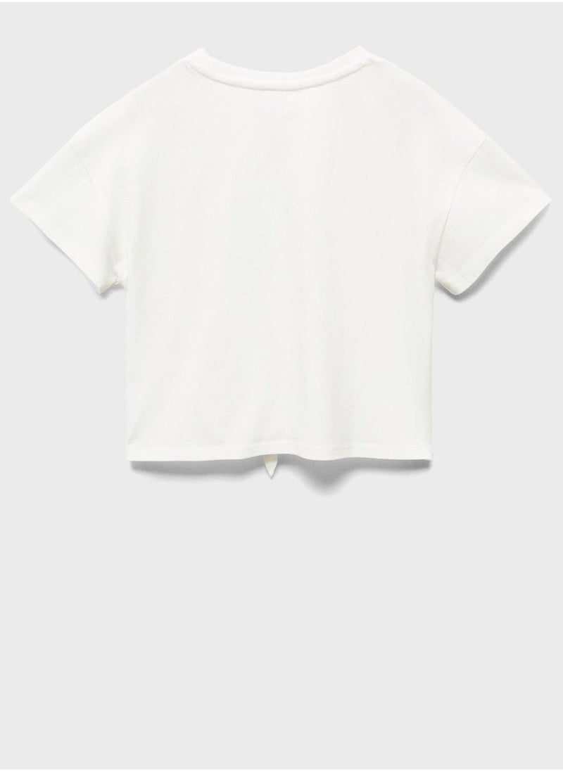 MANGO - Kids Flower Print  Crew Neck T-Shirt - Image 1
