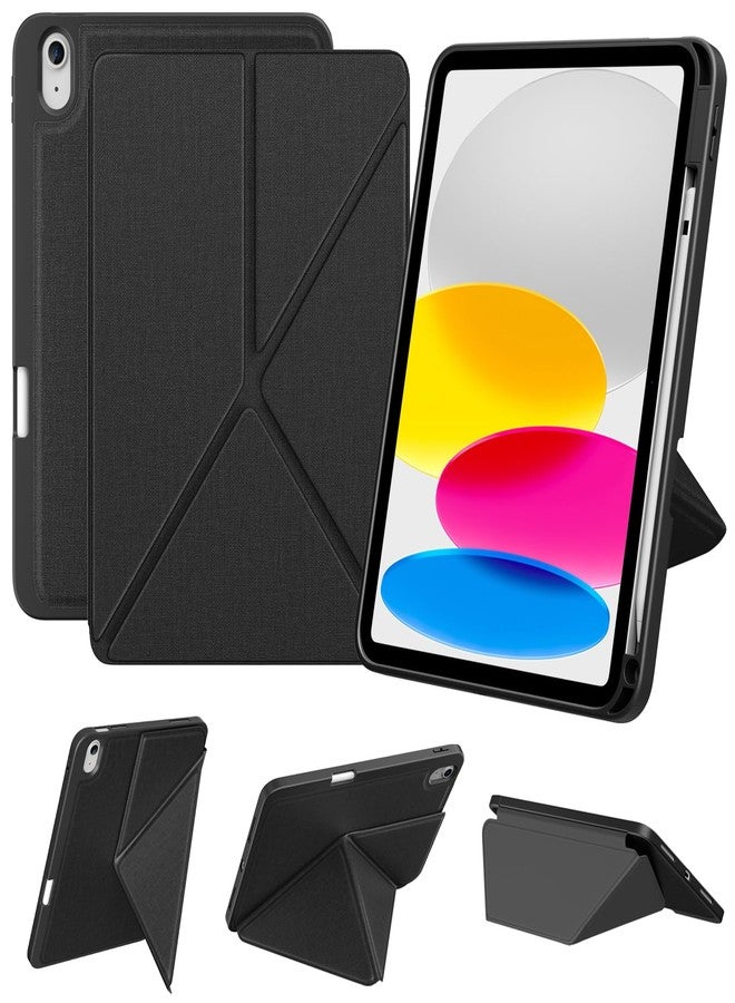 DTTO for iPad (A16) 11th Generation Case 11 Inch 2025, iPad 10th Generation Case 10.9 Inch 2022, Foldable Stand Cover with Landscape and Portrait Modes & Pencil Holder, Black - Image 1