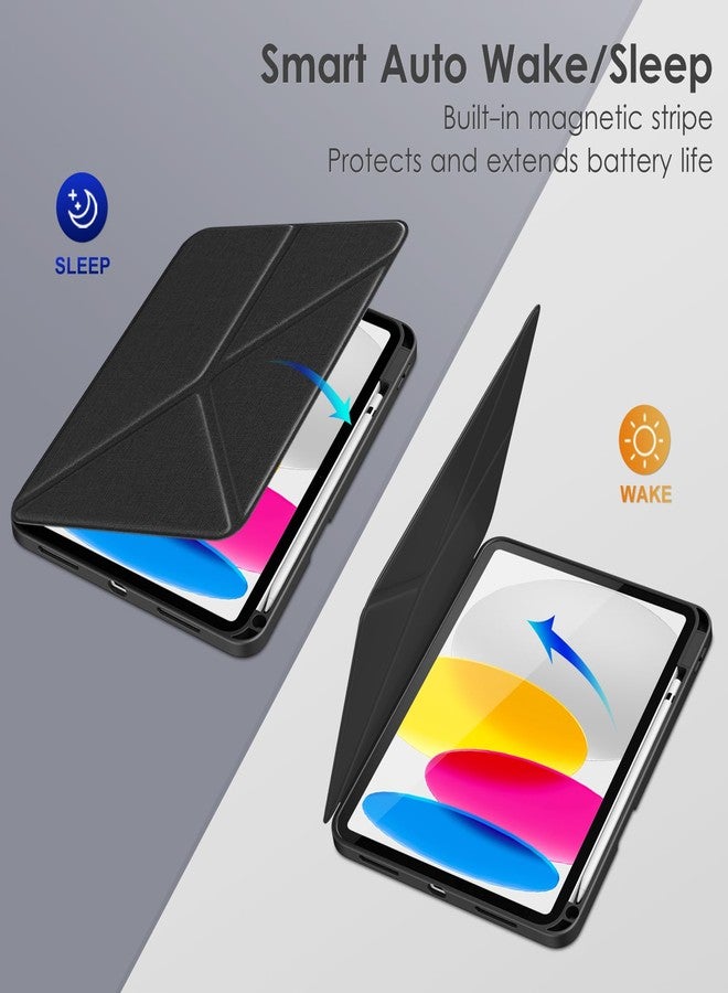 DTTO for iPad (A16) 11th Generation Case 11 Inch 2025, iPad 10th Generation Case 10.9 Inch 2022, Foldable Stand Cover with Landscape and Portrait Modes & Pencil Holder, Black - Image 5
