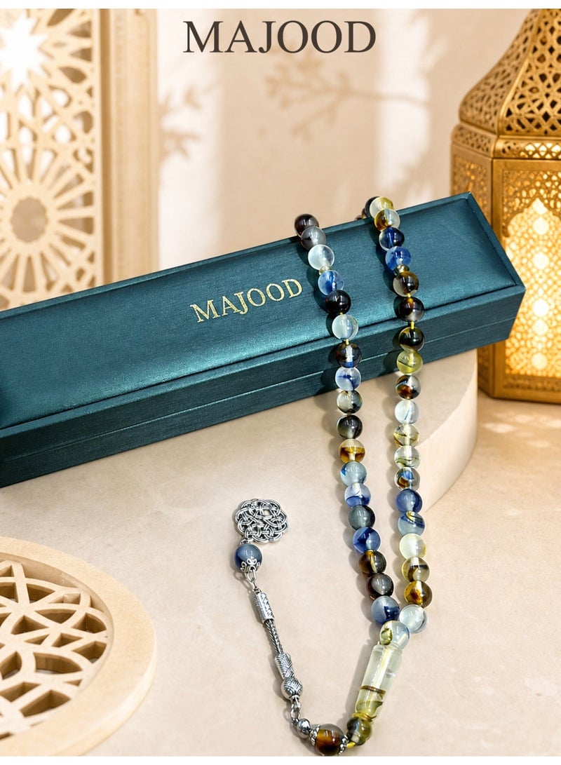MAJOOD 45-Bead Glow-in-the-Dark Resin Prayer Beads | Tasbih | 10mm | Ramadan Gift | For Men & Women - Image 1