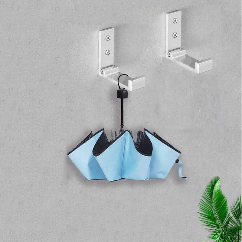 ZEYU Folding Coat Hooks, 5Pcs Wall Hooks for Hanging Coat Towel Hooks Hardware Heavy Duty Aluminum Alloy Headphone Holder Hooks No Rust Wall Mounted with Screws for Hat, Bags, Fitness Equipment (Silvery) - Image 5