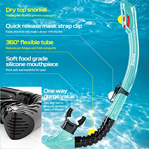 Wave Nearsighted Snorkel Gear, Nearsighted Dry Snorkel Mask Set for Adult Youth, Nearsighted Anti Fog Diving Mask with Detachable Camera Mount & Adjustable Strap for Scuba Diving, Snorkeling, Freediving - Image 5