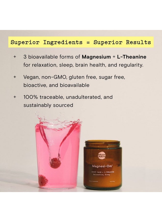 Moon Juice - Magnesiom By Moon Juice ; Magnesium Powder Supplement For Natural Calm Sleep & Regularity ; Magnesium Acetyl Taurinate Magnesium Gluconate Magnesium Citrate Ltheanine ; Sugar Free Berry Flavor - Image 1