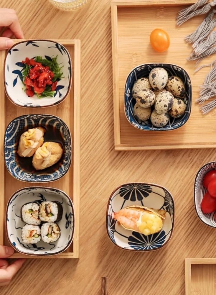 جولي أطباق صلصة سيراميك، طقم من 6 أطباق مقبلات، أطباق تغميس للسوشي والصلصات والوجبات الخفيفة، أطباق تغميس يابانية صغيرة، أطباق تقديم الصلصات - Image 3