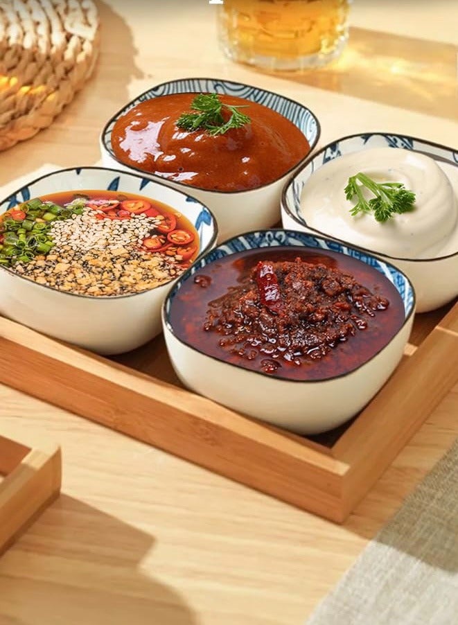 جولي أطباق صلصة سيراميك، طقم من 6 أطباق مقبلات، أطباق تغميس للسوشي والصلصات والوجبات الخفيفة، أطباق تغميس يابانية صغيرة، أطباق تقديم الصلصات - Image 5