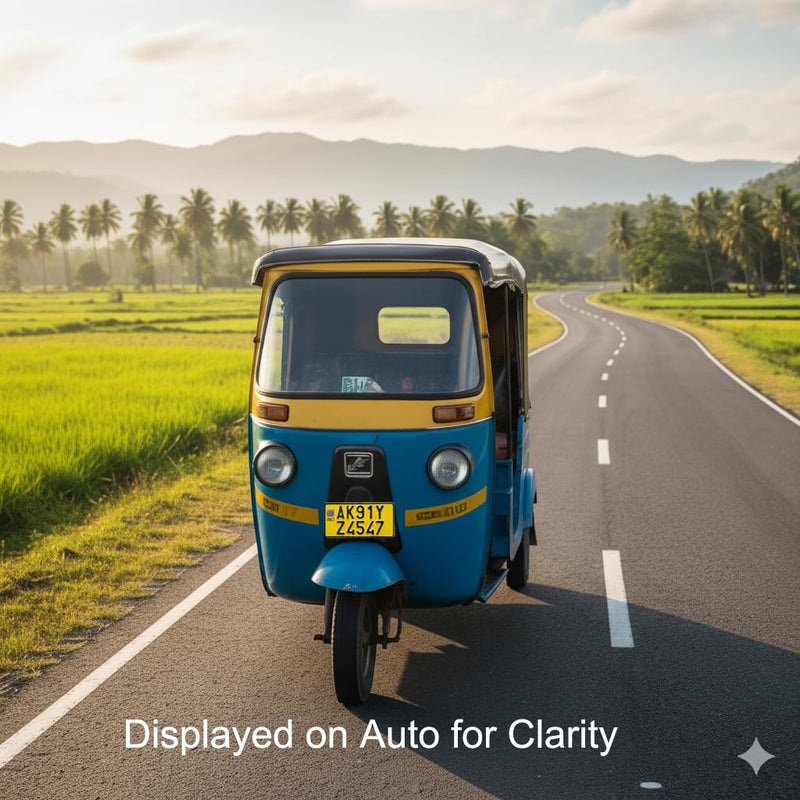 INNOVQARAJ Three Wheeler Commercial IND Number Plate - Yellow Colour - 2 Same Size 8 * 4" Plate - Non HSRP - No Bar Code or Serial Code - Image 2