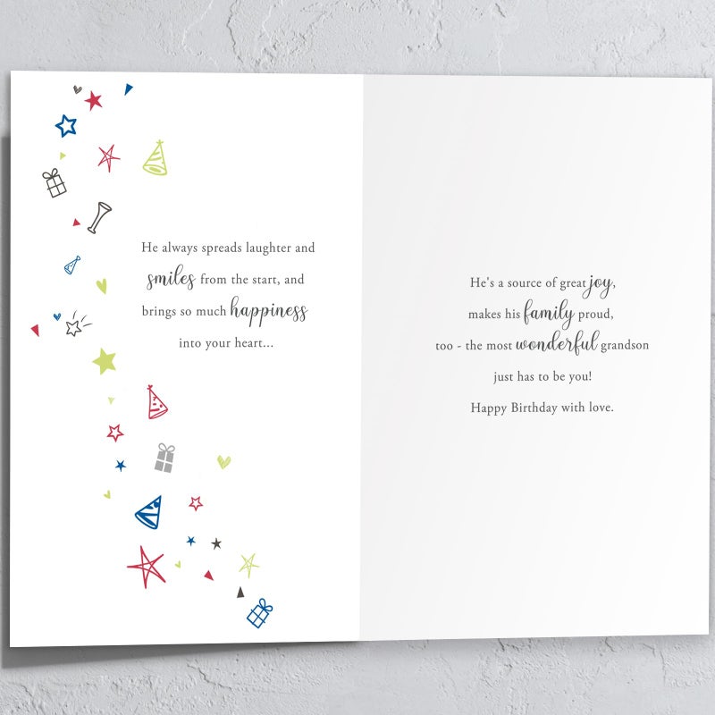 HEJOYN Grandson Birthday Card, Birthday Card & Gitfs for Grandson - Image 2