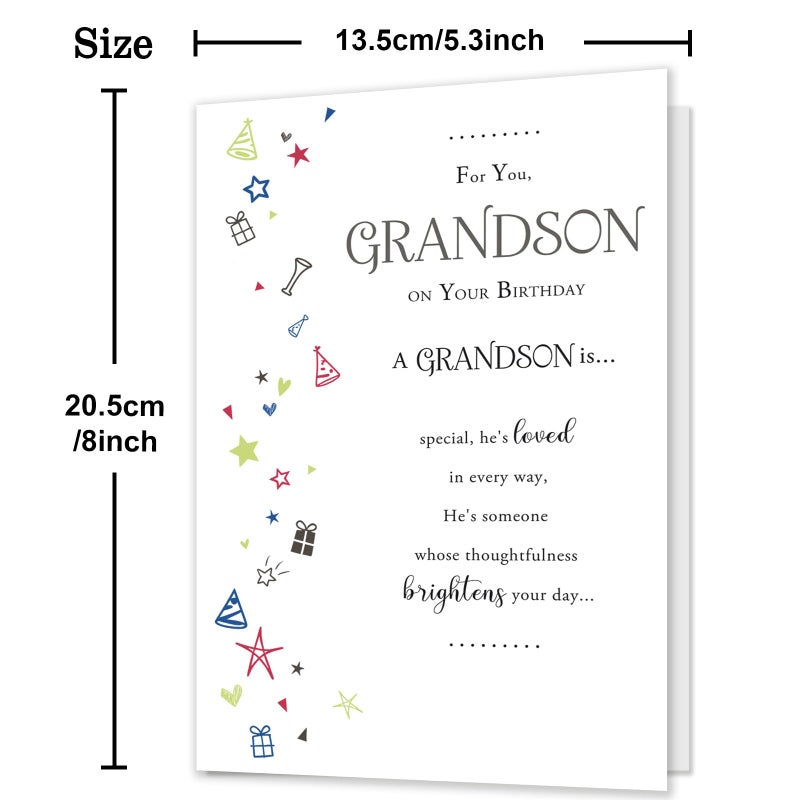 HEJOYN Grandson Birthday Card, Birthday Card & Gitfs for Grandson - Image 3