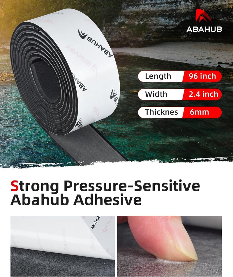 Abahub أرضية قارب ذاتية اللصق من Abahub | أرضية قارب بحرية من رغوة EVA، لوح خشب تيك صناعي قابل للقص، غير قابل للانزلاق ومريح للقوارب ذات المحركات والقوارب العائمة وقوارب جون وعربات التخييم - Image 2
