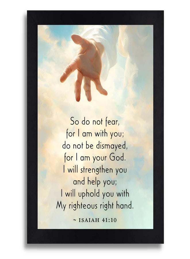 Interio Crafts Isaiah 41:10 Bible Verse Christian Decor Jesus Christ Decor Wall Framed Poster- Synthetic Wood, 13X10 Inches - Image 1