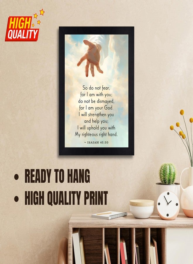 Interio Crafts Isaiah 41:10 Bible Verse Christian Decor Jesus Christ Decor Wall Framed Poster- Synthetic Wood, 13X10 Inches - Image 3