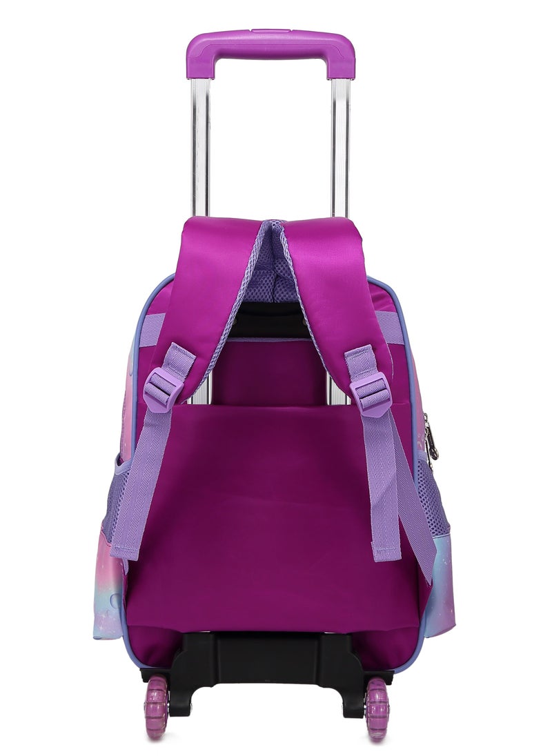 Stargold Baby Backpack 3Pcs For Baby Girls 1 lunch 1 Pencil Box And 1 Bag With Adjustable Strap For School 2 Wheels 16 Inch  - Image 3