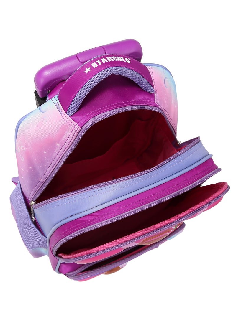 Stargold Baby Backpack 3Pcs For Baby Girls 1 lunch 1 Pencil Box And 1 Bag With Adjustable Strap For School 2 Wheels 16 Inch  - Image 4