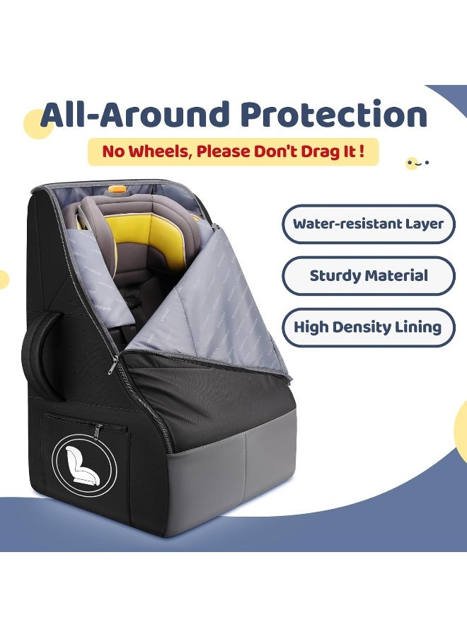 YOREPEK Padded Car Seat Travel Bag for Airplane Travel Compatible with Chicco, Britax, Nuna Rava, Sturdy Car Seat Backpack for Airport with Wear-Resistant Bottom, Large Carseat Cover for Baby Travel - Image 3