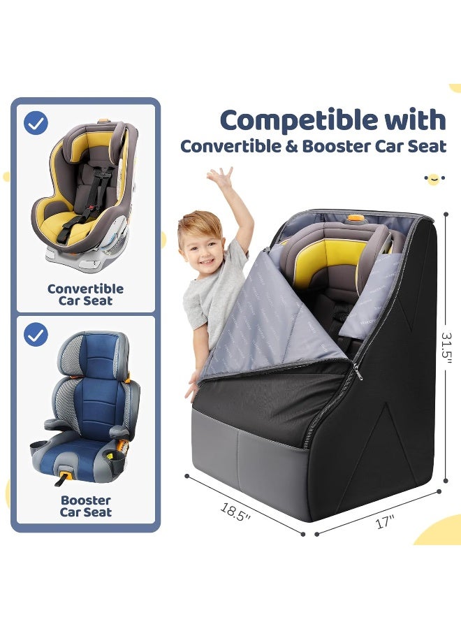 YOREPEK Padded Car Seat Travel Bag for Airplane Travel Compatible with Chicco, Britax, Nuna Rava, Sturdy Car Seat Backpack for Airport with Wear-Resistant Bottom, Large Carseat Cover for Baby Travel - Image 2
