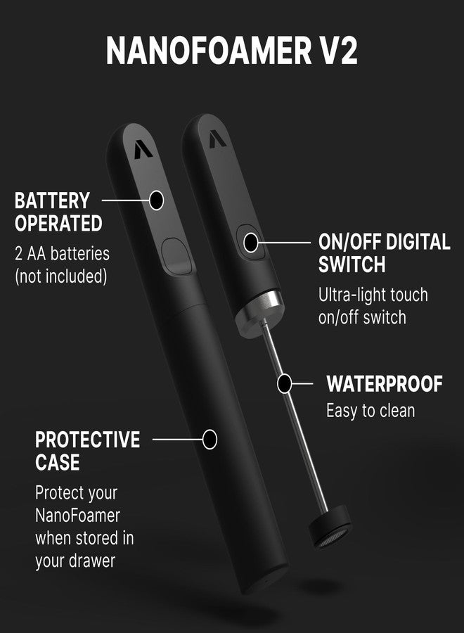 Subminimal NanoFoamer V2 Performance Milk Foamer | NEW Model Edition | Waterproof, Dual-Speed, Stainless Steel | Microfoamed Milk in 30 Seconds, Barista-Style Coffee Drinks Home - Image 4