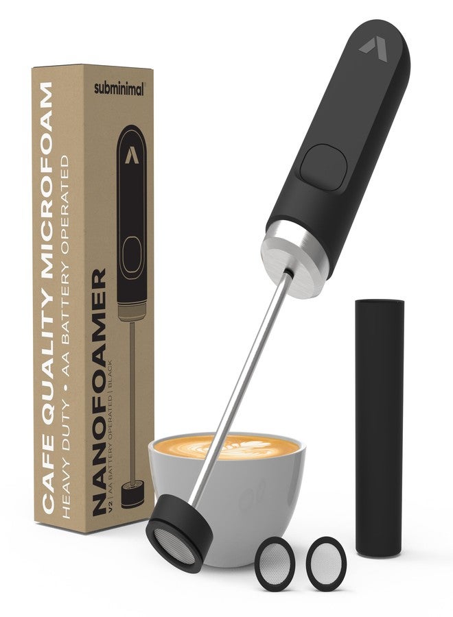 Subminimal NanoFoamer V2 Performance Milk Foamer | NEW Model Edition | Waterproof, Dual-Speed, Stainless Steel | Microfoamed Milk in 30 Seconds, Barista-Style Coffee Drinks Home - Image 1