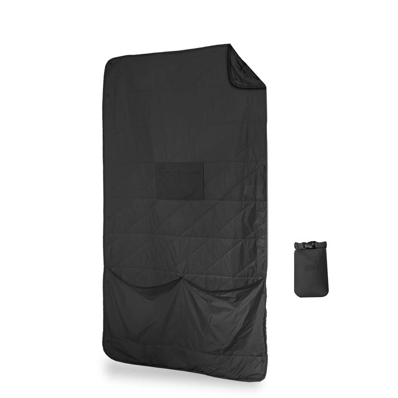 Gravel Gravel Layover Travel Blanket  UltraLightweight Warm Down Alternative with Carry Pouch Black 