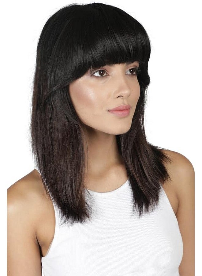 LUSH LOCKS Clip In Bangs Black Synthetic  - Image 2