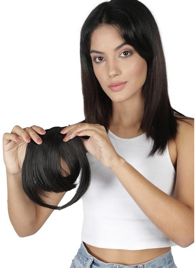 LUSH LOCKS Clip In Bangs Black Synthetic  - Image 4