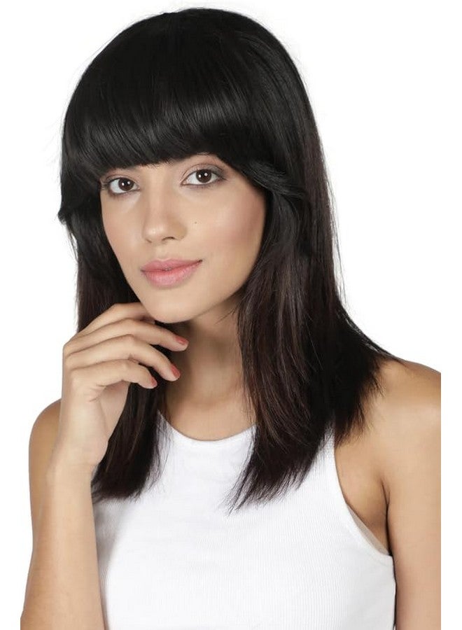 LUSH LOCKS Clip In Bangs Black Synthetic  - Image 3