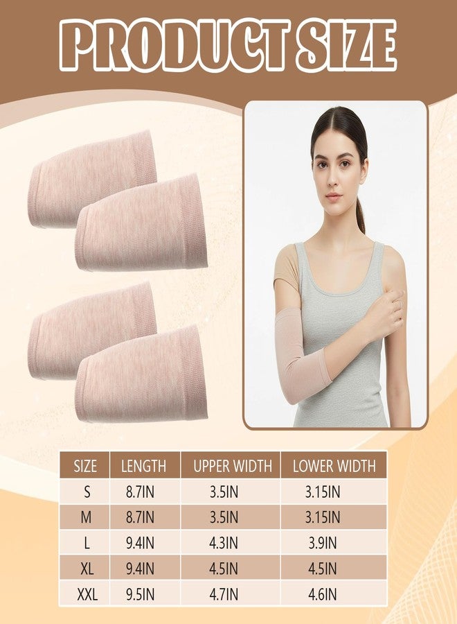 فينساتين 6 قطع غطاء كمّ لخط PICC غطاء استحمام لخط PICC أكمام علوية أنيقة وجيدة التهوية للنساء والرجال (بيج، كبير) - Image 2