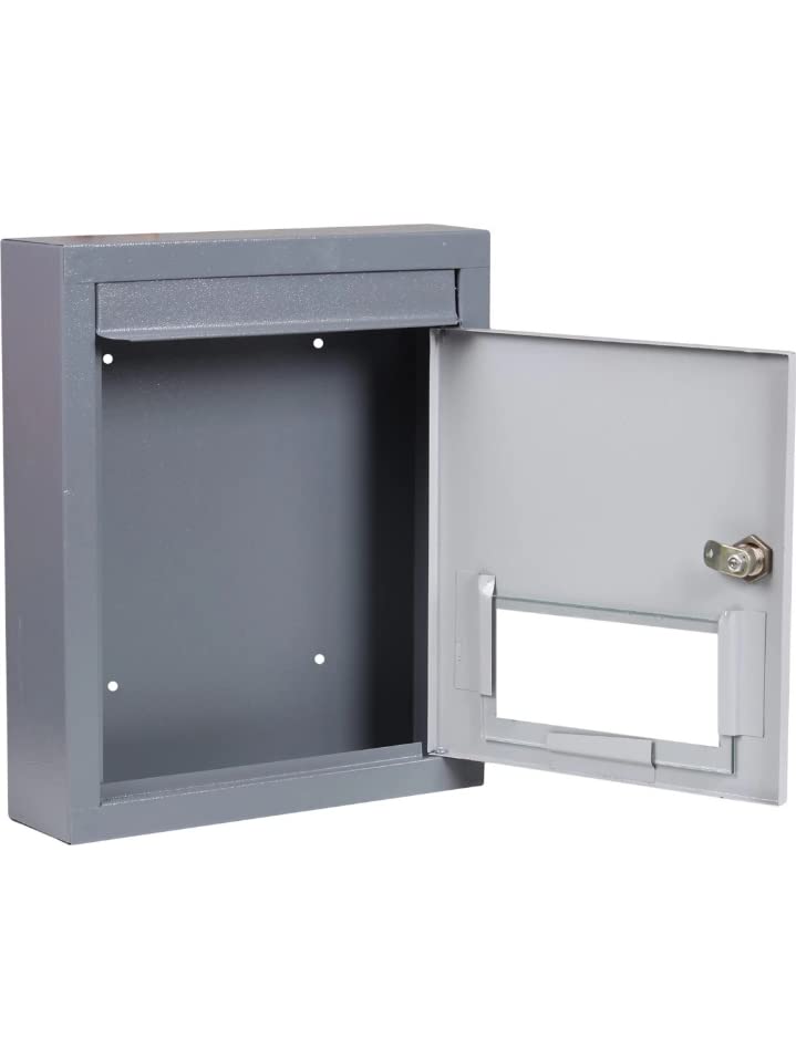 SPYLOCK Metal Suggestion Box/Compaint Box/Mail Box/Letter Box/Wall Mountable Box/Donation Box/Suggestion Box for Office -School-Collage Grey - Image 3