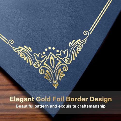 Misscom Certificate Holders 10 Packs Navy Blue,Diploma Holders Certificate Covers Gold Foil Border for Letter Size 8.5x11 Certificate Papers,Cardstock, Award, Graduation Documents - Image 3