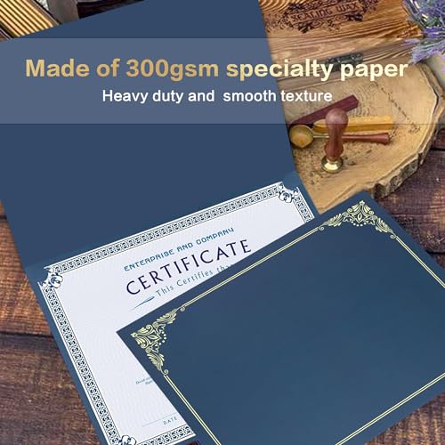 Misscom Certificate Holders 10 Packs Navy Blue,Diploma Holders Certificate Covers Gold Foil Border for Letter Size 8.5x11 Certificate Papers,Cardstock, Award, Graduation Documents - Image 5