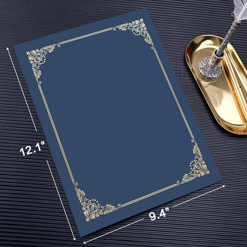 Misscom Certificate Holders 10 Packs Navy Blue,Diploma Holders Certificate Covers Gold Foil Border for Letter Size 8.5x11 Certificate Papers,Cardstock, Award, Graduation Documents - Image 2