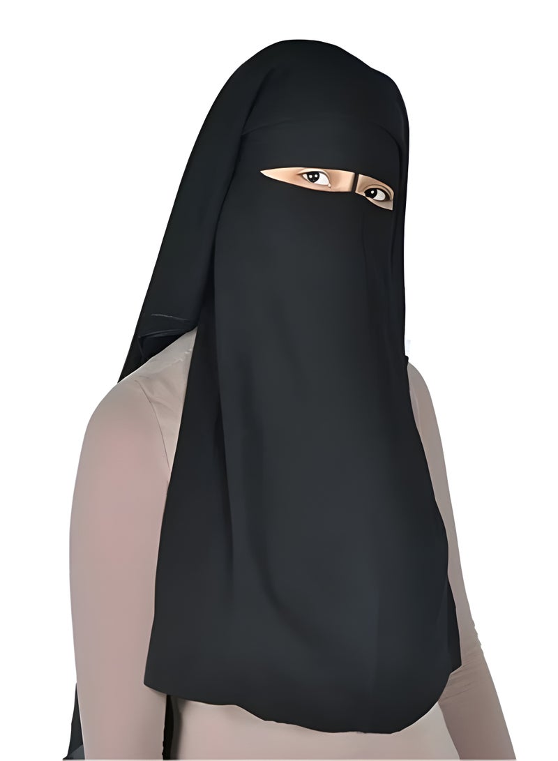 Long Saudi Niqab Nikab 3 Layers - Image 2