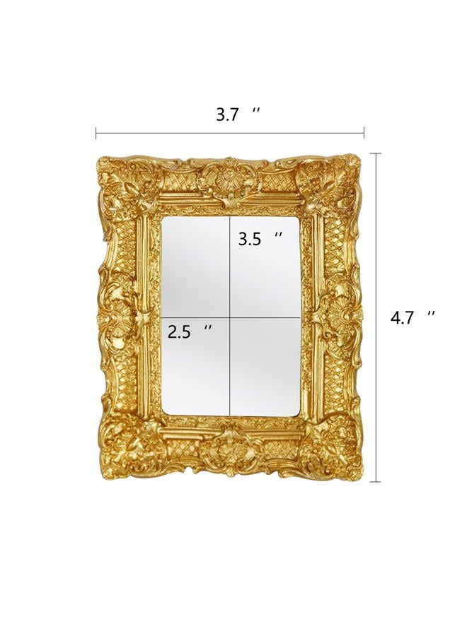 LuHeToz 2.5x3.5 inches Ornate Hand-Crafted Resin Picture Frame with Easel, for Tabletop & Wall Display，Vintage Photo Frame -GOLD - Image 2