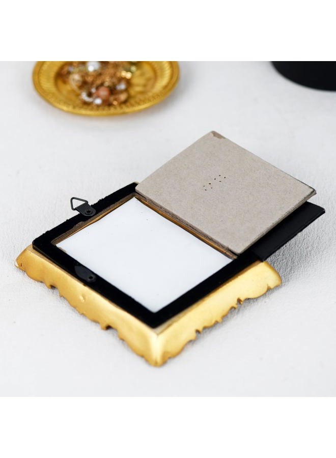 LuHeToz 2.5x3.5 inches Ornate Hand-Crafted Resin Picture Frame with Easel, for Tabletop & Wall Display，Vintage Photo Frame -GOLD - Image 5