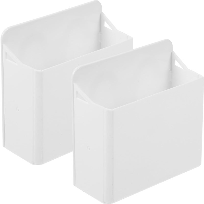 White Glass Dry Erase Marker Storage Box with Suction Cup for Office and Classroom Wall Mount - Image 2