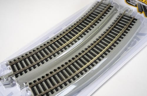 Bachmann Trains - Snap-Fit E-Z TRACK 15” RADIUS CURVED TRACK (4/card) - NICKEL SILVER Rail With Gray Roadbed - HO Scale - Image 4
