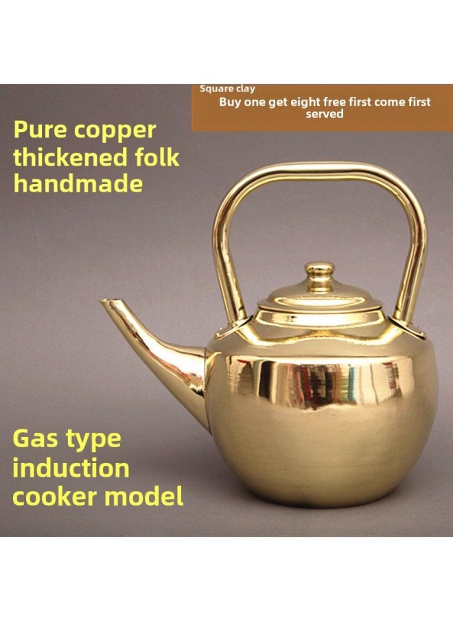 Generic Water Boiler Copper Pot Copper Thickened Induction Cooker Gas Kettle Plus Soup Pot Copper Teapot Kung Fu Copper Teapot-Color:Hongsheng Movable Handle 3 Liter Copper Gas Model-Capacity:Hongsheng Default  - Image 5