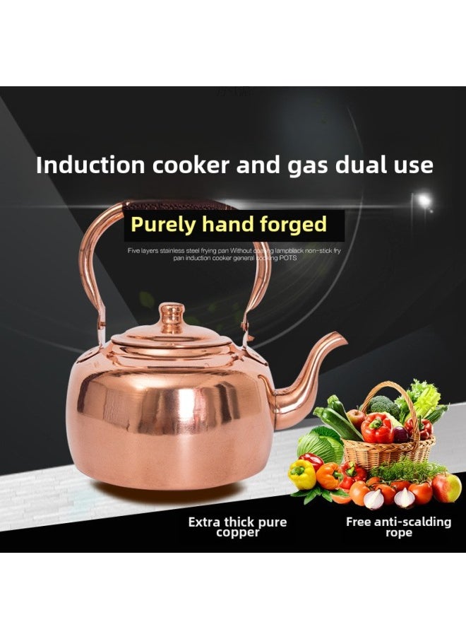 Generic Water Boiler Copper Pot Copper Thickened Induction Cooker Gas Kettle Plus Soup Pot Copper Teapot Kung Fu Copper Teapot-Color:Hongsheng Movable Handle 3 Liter Copper Gas Model-Capacity:Hongsheng Default  - Image 3