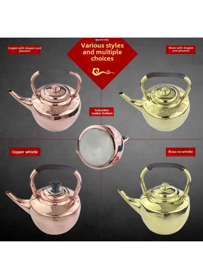 Generic Water Boiler Copper Pot Copper Thickened Induction Cooker Gas Kettle Plus Soup Pot Copper Teapot Kung Fu Copper Teapot-Color:Hongsheng Movable Handle 3 Liter Copper Gas Model-Capacity:Hongsheng Default  - Image 4