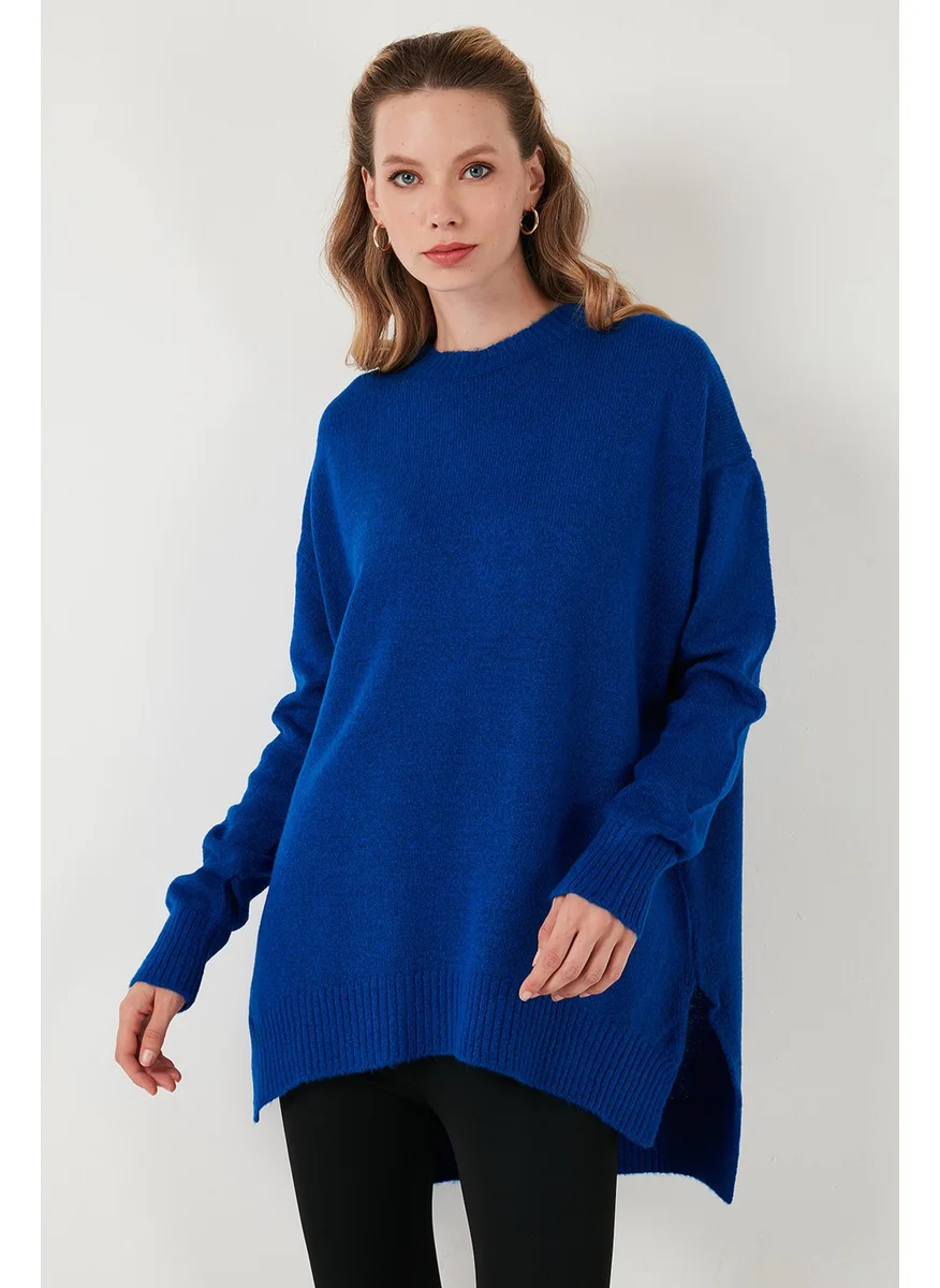ليلا Casual Cut Slit Detailed Crew Neck Sweater Women's Sweater 4616142Y
