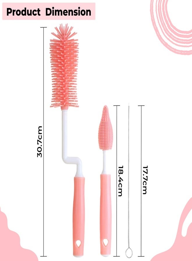 Dakos Baby Bottle Brush, Silicone Baby Bottle Brush Cleaner, Baby Bottle Cleaner Brush, Baby Milk Bottle Cleaning Brush, Nipple Cleaning Brush, Nipple Cleaning Brush,Bottle Brush Storage Box (MFP936) - Image 3