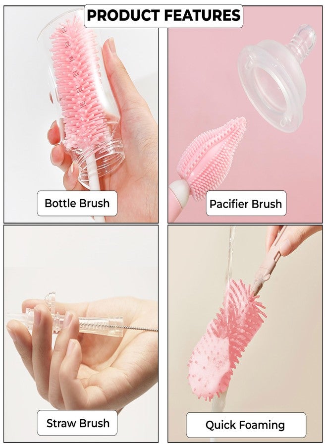 Dakos Baby Bottle Brush, Silicone Baby Bottle Brush Cleaner, Baby Bottle Cleaner Brush, Baby Milk Bottle Cleaning Brush, Nipple Cleaning Brush, Nipple Cleaning Brush,Bottle Brush Storage Box (MFP936) - Image 4