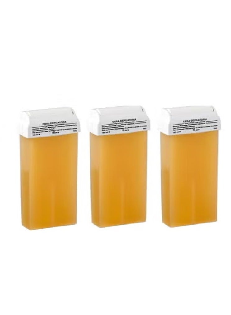 Beeswax cartridge, 3 pieces, yellow, 100 milliliters