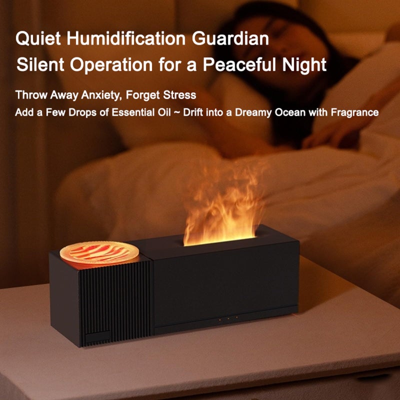 Tiandirenhe Flame Aroma Diffuser with Starry Sky Projection, Essential Oil Diffuser,150ml Humidifier with Remote Control,Timer,Waterless Auto Shut-Off for Home Office Bedroom - Image 2