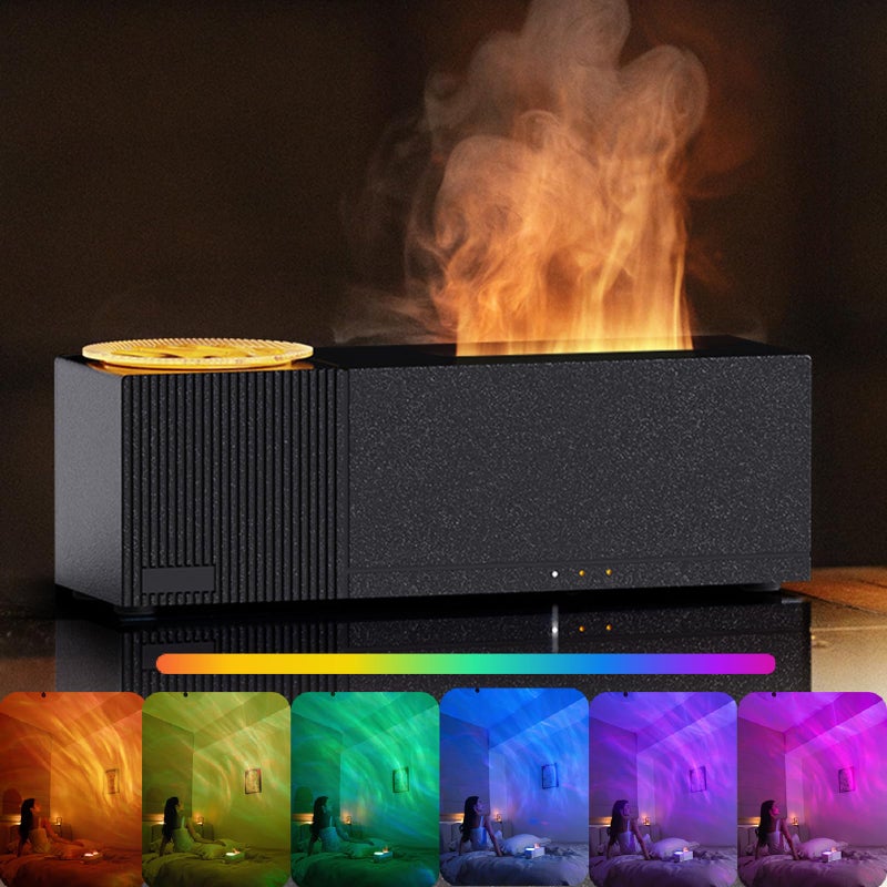 Tiandirenhe Flame Aroma Diffuser with Starry Sky Projection, Essential Oil Diffuser,150ml Humidifier with Remote Control,Timer,Waterless Auto Shut-Off for Home Office Bedroom - Image 1