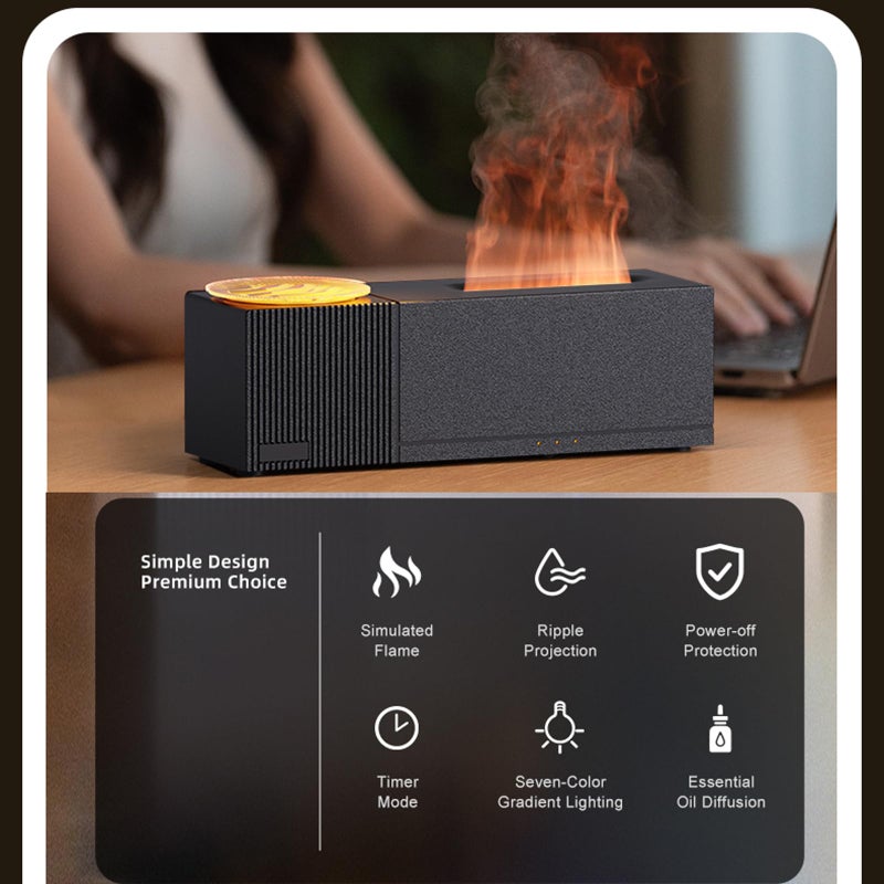 Tiandirenhe Flame Aroma Diffuser with Starry Sky Projection, Essential Oil Diffuser,150ml Humidifier with Remote Control,Timer,Waterless Auto Shut-Off for Home Office Bedroom - Image 3
