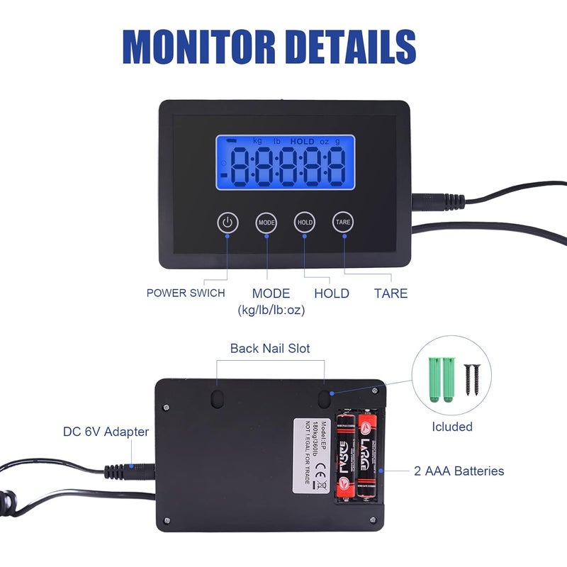 FUZION Shipping Scale for Packages Small Business - 440lb x 0.1lb Digital Postal Scale for Packages, Shipping Package Scale, Postage Scale, Postal Scale, Luggage Scale - Image 3