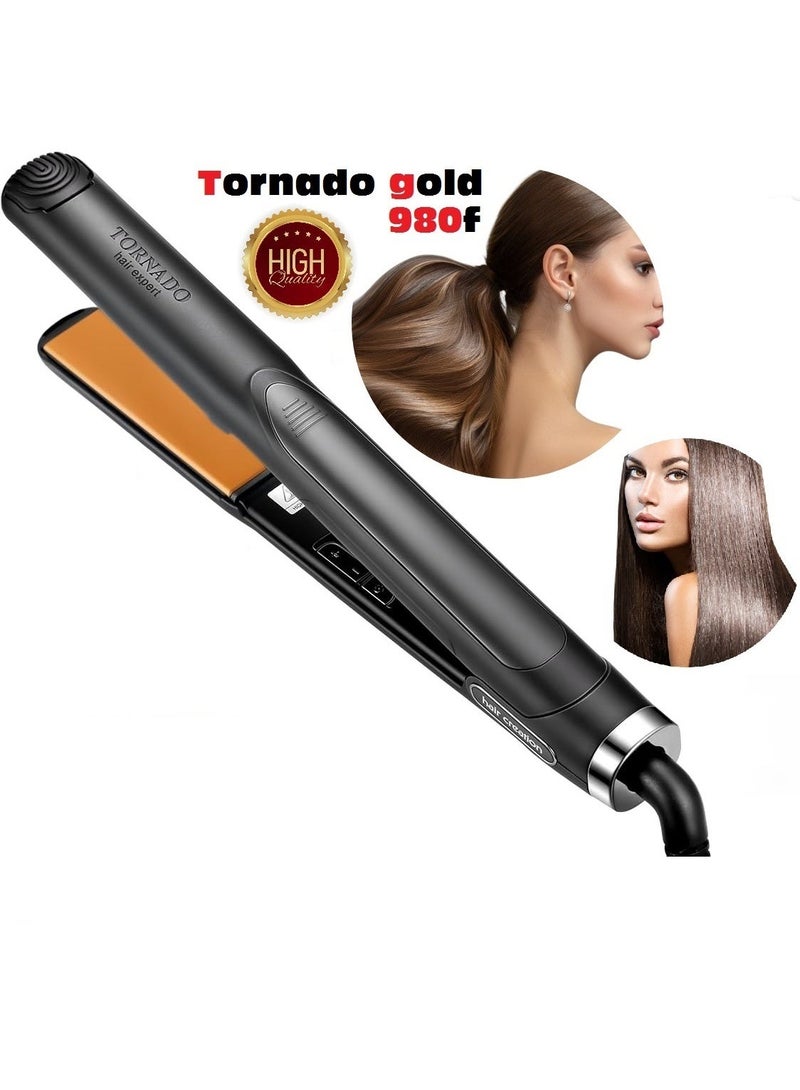 تورنيدو جولد مكواة شعر احترافية تورنيدو جولد حتى 980 فهرنهايت + مكواة فرد شعر ميني هدية - Image 3