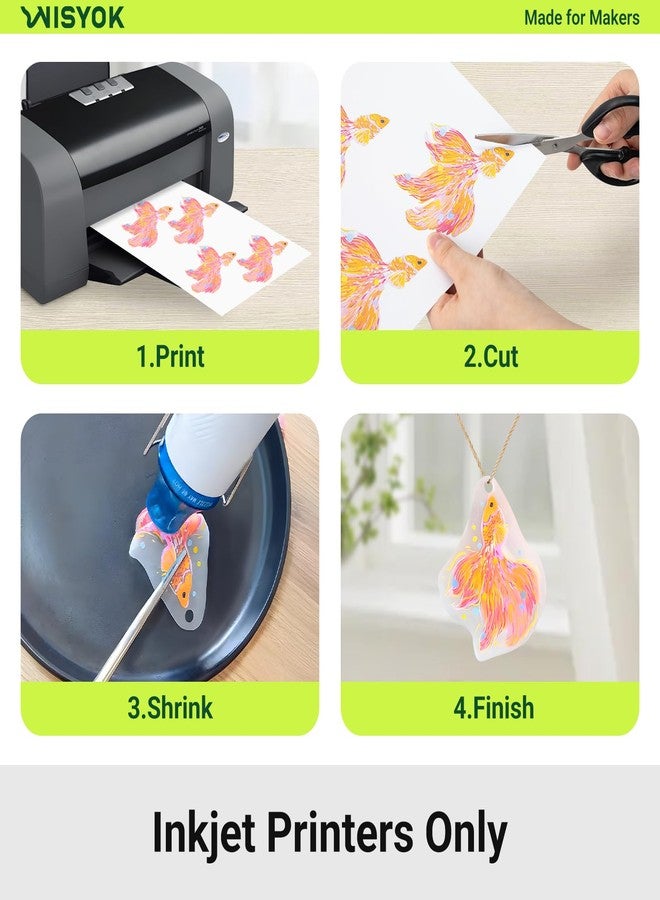 WISYOK 5Pcs Shrinky Dink Sheets, Printable Shrinking Plastic Sheets for DIY, Keychains, Crafts, Ornament and Gifts, Inkjet Only, 8.3X11.7inch - Image 4