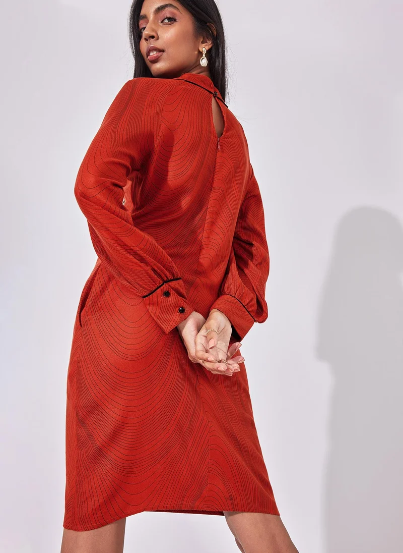 The Label Life Printed Mockneck Dress